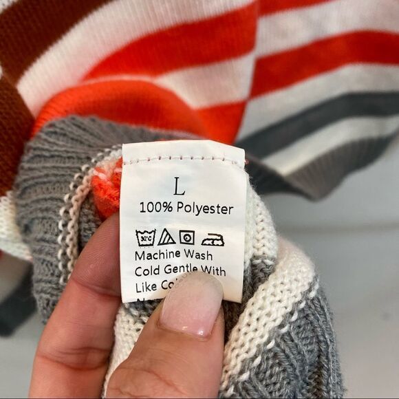 Shein Ladies Striped Knit Boat Neck Sweater Size Large - Picture 11 of 11